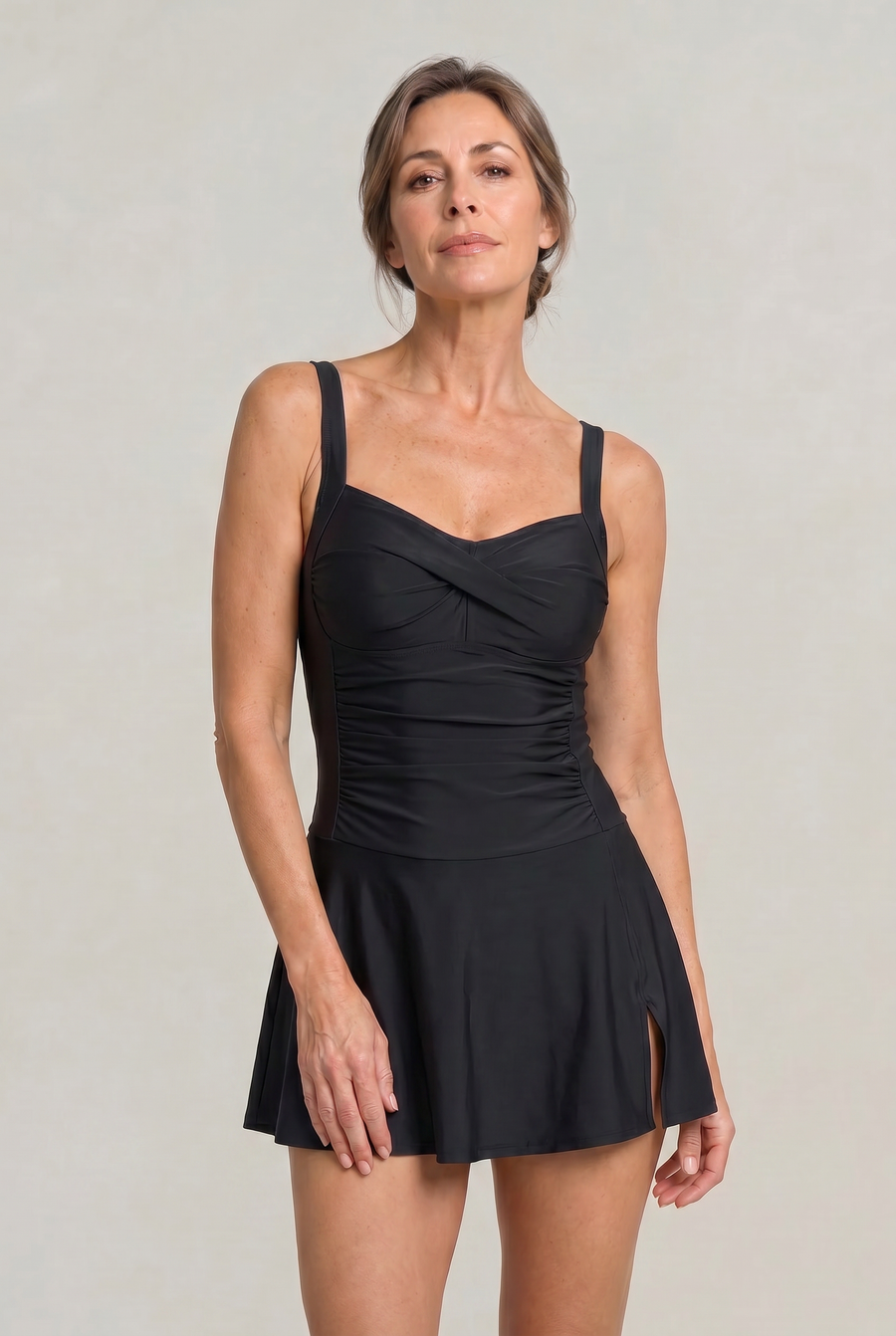 Women's One Piece Swimsuit | Sweetheart Neckline Ruched Skirt