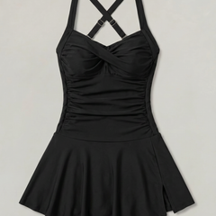 Women's One Piece Swimsuit | Sweetheart Neckline Ruched Skirt