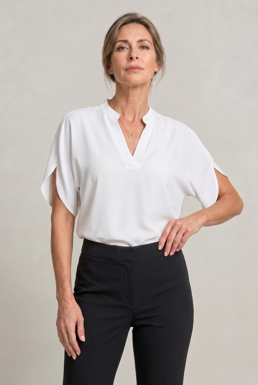 Women's Top | V-Neck Short Sleeve Polyester