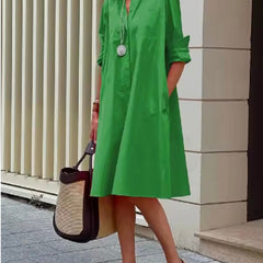 Women's Smart Dress | Collared Neckline Three Quarter Sleeve A Line