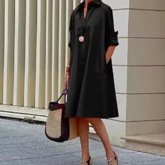 Women's Smart Dress | Collared Neckline Three Quarter Sleeve A Line