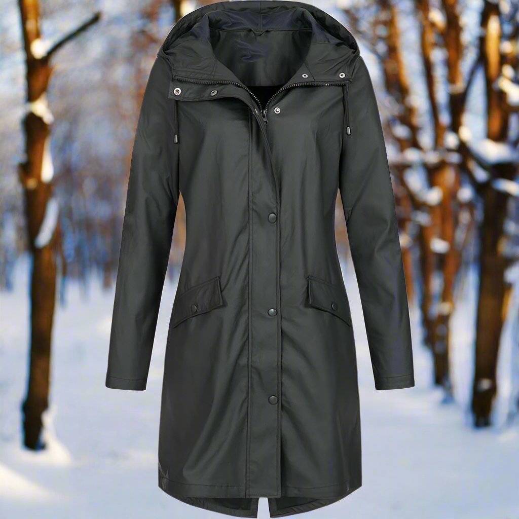 Isla | Women's Rain Jacket Weatherproof Loose Fit Mid-Thigh Rains Coat 0