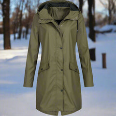 Isla | Women's Rain Jacket Weatherproof Loose Fit Mid-Thigh Rains Coat 1