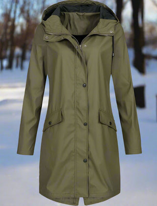 Isla | Women's Rain Jacket Weatherproof Loose Fit Mid-Thigh Rains Coat 1