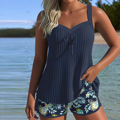Jovia | Women's Tankini Swimwear Elegant Striped Two-Piece Set 0