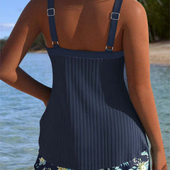 Jovia | Women's Tankini Swimwear Elegant Striped Two-Piece Set 1