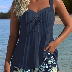 Jovia | Women's Tankini Swimwear Elegant Striped Two-Piece Set 2