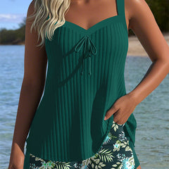 Jovia | Women's Tankini Swimwear Elegant Striped Two-Piece Set 3