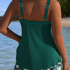 Jovia | Women's Tankini Swimwear Elegant Striped Two-Piece Set 4