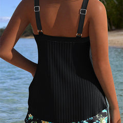 Jovia | Women's Tankini Swimwear Elegant Striped Two-Piece Set 6