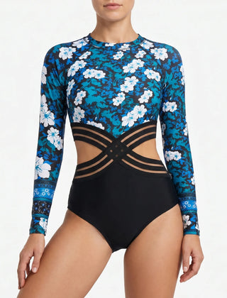 Long-Sleeve Cut-Out Swimsuit - Vespira