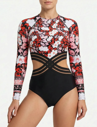 Long-Sleeve Cut-Out Swimsuit - Vespira