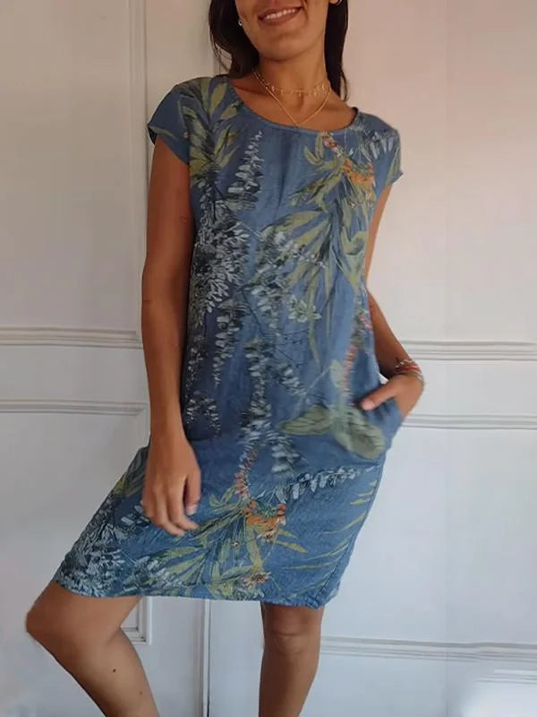 Luna Breeze | Relaxed Fit Women's Summer Dress with Botanical Print 1