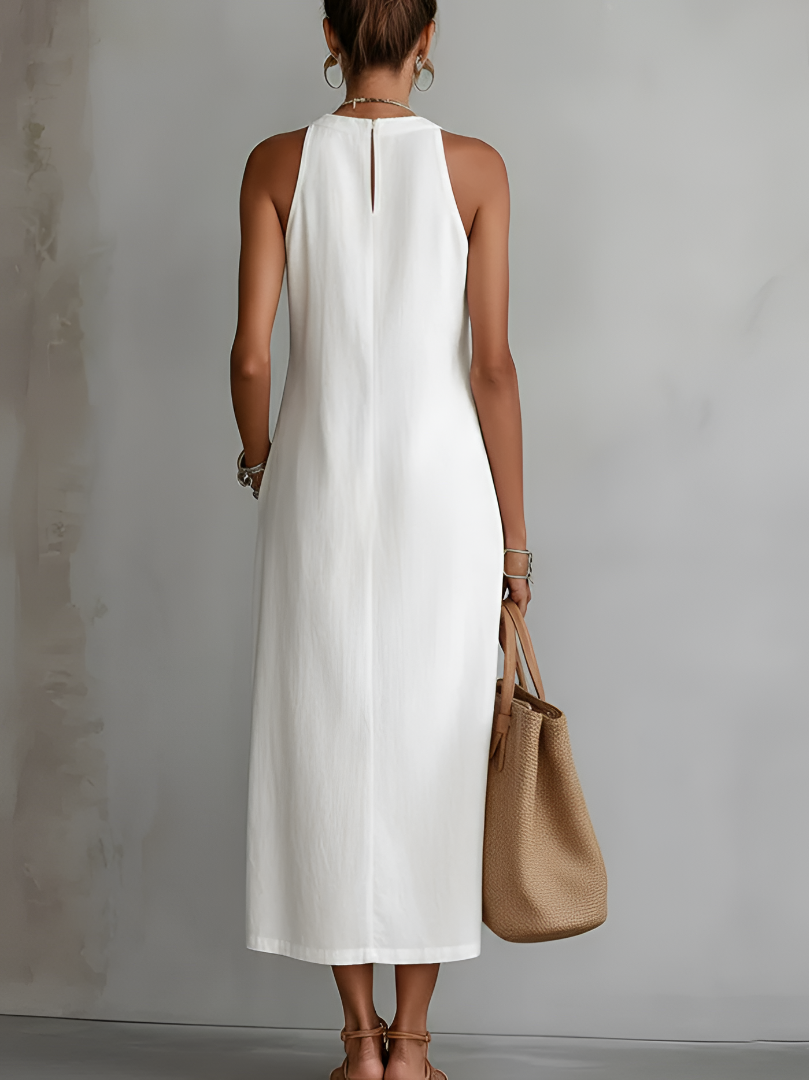 Lyra | Sophisticated Cotton-Linen Midi Dress 1