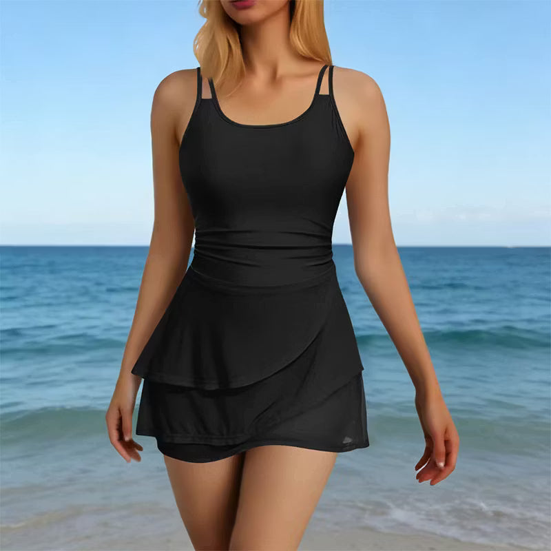 Maya | Elegant Double Strap Shaping One-Piece Swimsuit 0