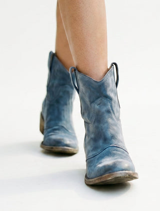 Black Boots For Women | Suede Ankle Stacked Heel Pull-On