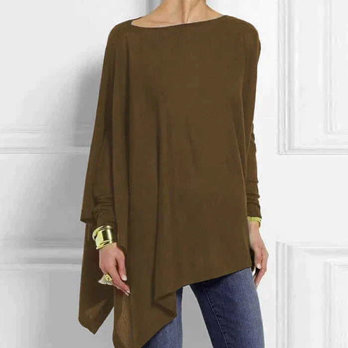 Women's Camisole | Asymmetrical Hem Long Sleeve Loose Fit