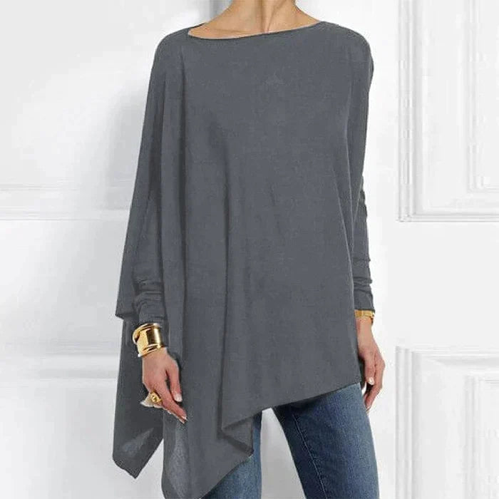 Women's Camisole | Asymmetrical Hem Long Sleeve Loose Fit