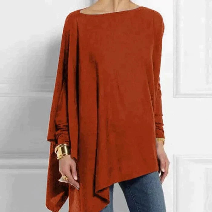 Women's Camisole | Asymmetrical Hem Long Sleeve Loose Fit
