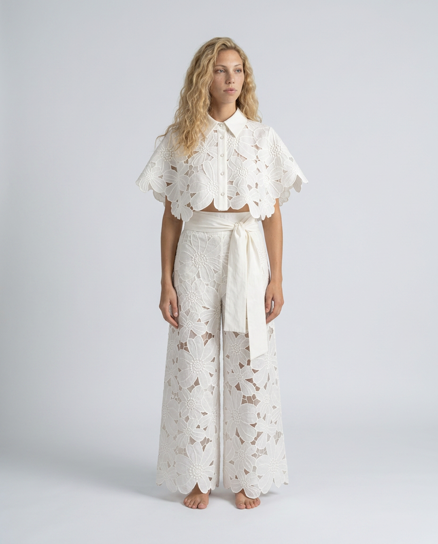 Women's Two Piece Skirt And Top | Cropped Top Midi Skirt Embroidered