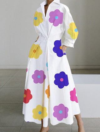 Women's Maxi Dress | Collared Neckline Front Wrap Maxi