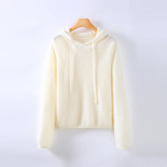 Women's Cashmere Sweatshirt | Hooded Long Sleeve Knit