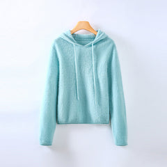 Women's Cashmere Sweatshirt | Hooded Long Sleeve Knit