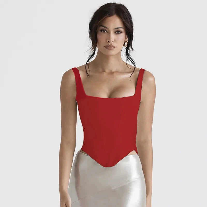 Sophisticated women's longline corset, an elegant bustier top for a perfect evening silhouette.