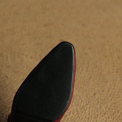 Women's Mules | Pointed Toe Mary Jane Strap Leather