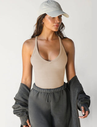 Women's Camisole | V-Neck Sleeveless Ribbed Knit