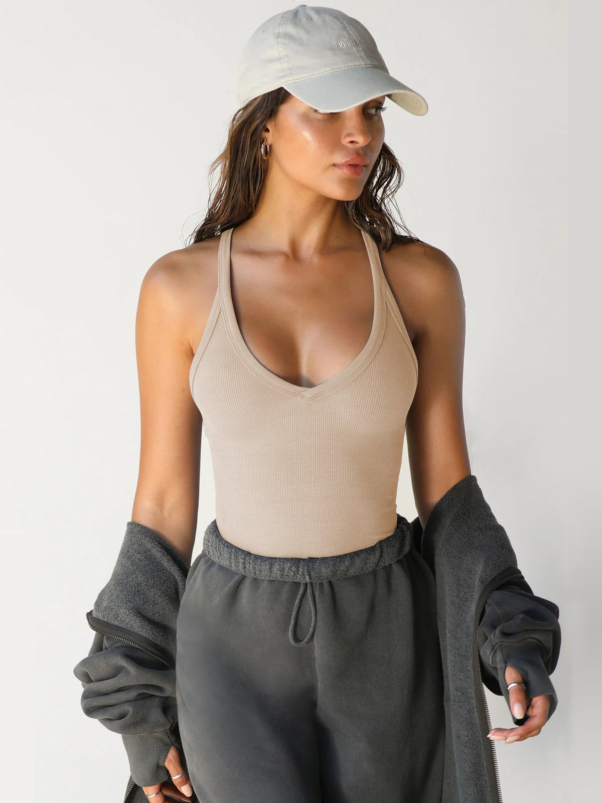 Women's Camisole | V-Neck Sleeveless Ribbed Knit