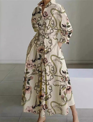 Women's Maxi Dress | Collared Neckline Front Wrap Maxi