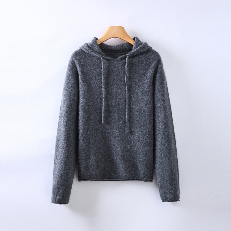 Women's Cashmere Sweatshirt | Hooded Long Sleeve Knit