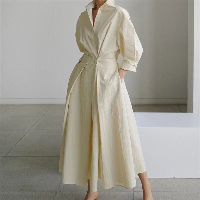 Women's Maxi Dress | Collared Neckline Front Wrap Maxi