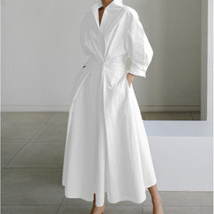 Women's Maxi Dress | Collared Neckline Front Wrap Maxi