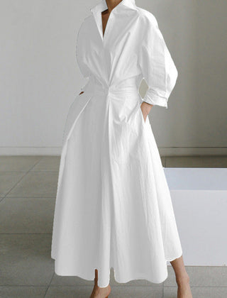 Women's Maxi Dress | Collared Neckline Front Wrap Maxi