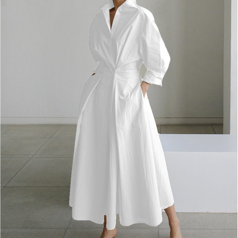 Women's Maxi Dress | Collared Neckline Front Wrap Maxi
