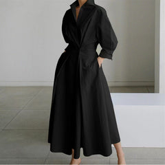 Women's Maxi Dress | Collared Neckline Front Wrap Maxi