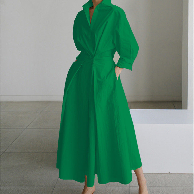 Women's Maxi Dress | Collared Neckline Front Wrap Maxi