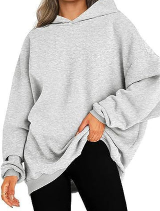 Plush women's oversized hoodie, a soft and cozy top for relaxed fit comfort.