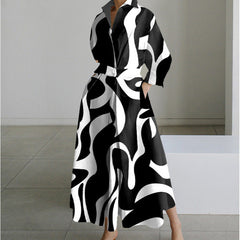 Women's Maxi Dress | Collared Neckline Front Wrap Maxi