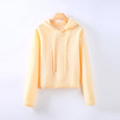 Women's Cashmere Sweatshirt | Hooded Long Sleeve Knit