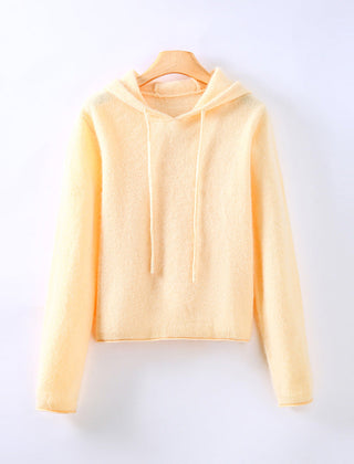 Women's Cashmere Sweatshirt | Hooded Long Sleeve Knit