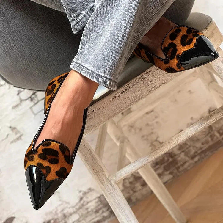 Women's Ballet Flats | Pointed Toe Glossy Cap Slip-On
