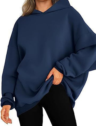 Relaxed fit women's oversized fleece hoodie, ideal for cozy fall & winter style.
