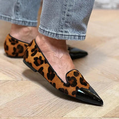 Women's Ballet Flats | Pointed Toe Glossy Cap Slip-On