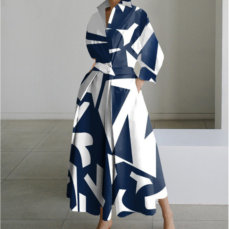 Women's Maxi Dress | Collared Neckline Front Wrap Maxi