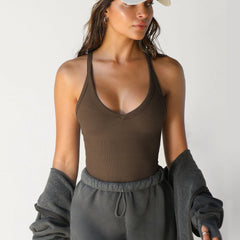 Women's Camisole | V-Neck Sleeveless Ribbed Knit