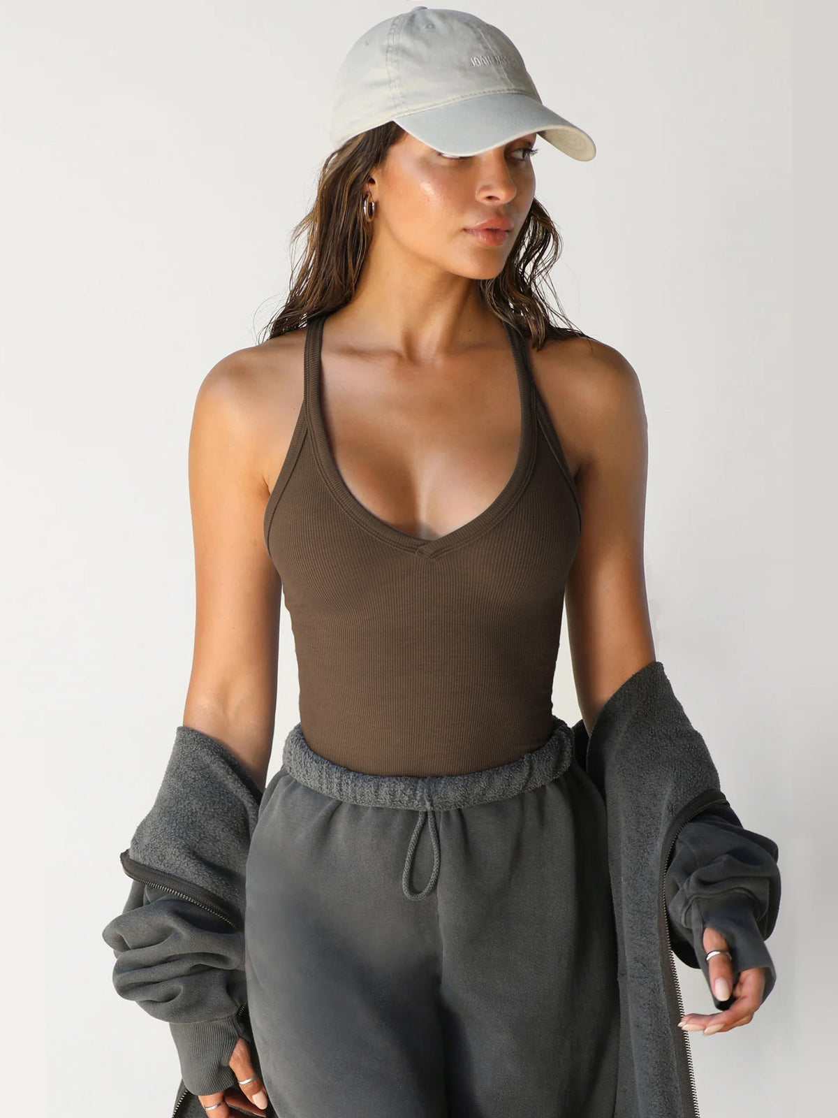 Women's Camisole | V-Neck Sleeveless Ribbed Knit