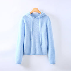 Women's Cashmere Sweatshirt | Hooded Long Sleeve Knit